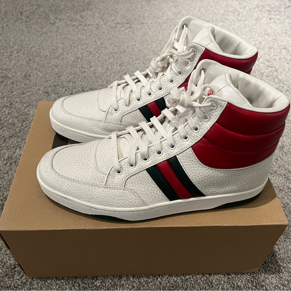 Authentic Men’s Gucci Contrast padded leather high-top sneaker size 11